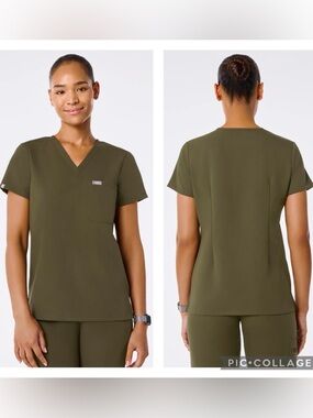 EUC Figs Women’s Limited Edition Catarina One-Pocket Scrub Top in Spruce